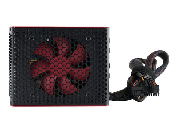 ModeCom Volcano 750 - Strømforsyning (intern) - ATX12V 2.31 - AC 230 V - 750 watt - aktiv PFC - svart, rød