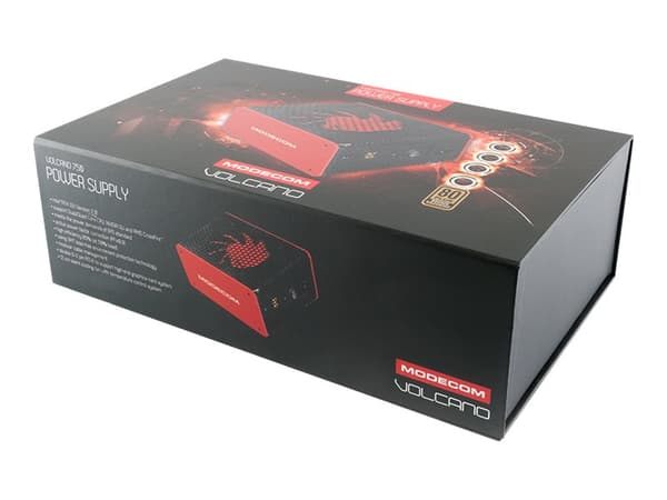 ModeCom Volcano 750 - Strømforsyning (intern) - ATX12V 2.31 - AC 230 V - 750 watt - aktiv PFC - svart, rød Sort, Rød