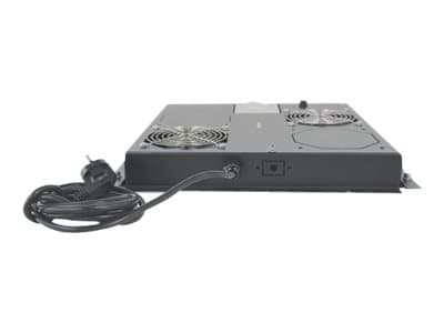 Intellinet 2-Fan Ventilation Unit for 19" Racks, Roof Mount, with Thermostat, Black - Fläktbricka för stativ - med 2 kylfläktar - AC 220/240 V - svar