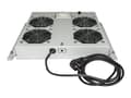 Miniatyrbilde 4 av 5: Intellinet 4-Fan Ventilation Unit for 19" Racks, Roof Mount, with Thermostat, Grey - Systemviftebrett - med 4 kjølevifter, termostat - AC 220/240 V -