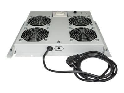 Intellinet 4-Fan Ventilation Unit for 19" Racks, Roof Mount, with Thermostat, Grey - Systemviftebrett - med 4 kjølevifter, termostat - AC 220/240 V -