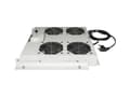 Miniatyrbilde 5 av 5: Intellinet 4-Fan Ventilation Unit for 19" Racks, Roof Mount, with Thermostat, Grey - Systemviftebrett - med 4 kjølevifter, termostat - AC 220/240 V -