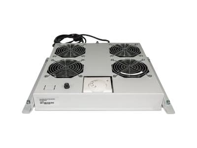 Intellinet 4-Fan Ventilation Unit for 19" Racks, Roof Mount, with Thermostat, Grey - Systemviftebrett - med 4 kjølevifter, termostat - AC 220/240 V -