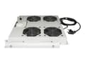 Miniatyrbilde 1 av 5: Intellinet 4-Fan Ventilation Unit for 19" Racks, Roof Mount, with Thermostat, Grey - Systemviftebrett - med 4 kjølevifter, termostat - AC 220/240 V -