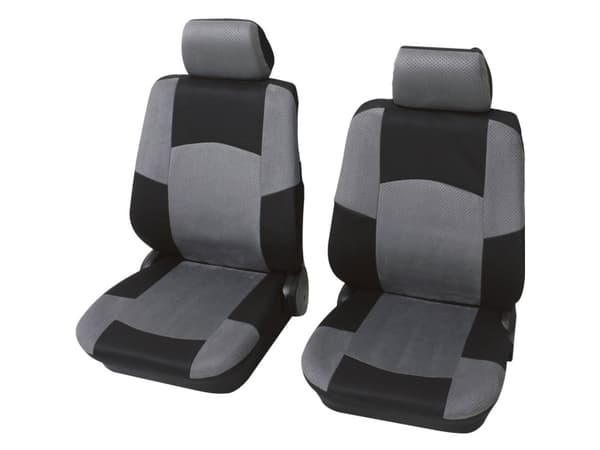 Petex 24271518 Classic Sædebetræk 6 dele Polyester Sort, Grå Førersædet , Passagersædet