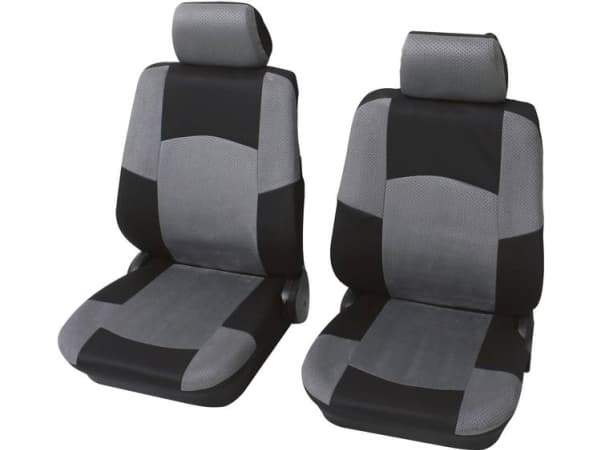 Petex 24271518 Classic Sædebetræk 6 dele Polyester Sort, Grå Førersædet , Passagersædet