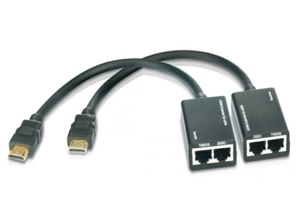Techly IDATA EXT-E30D, HDMI, 1920 x 1080 piksler, sortering, 30 m, 8 bit, 165 Mhz