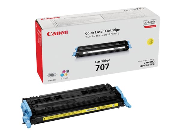 Canon 707Y - Gul - original - tonerpatron - for i-SENSYS LBP5000, LBP5100; Laser Shot LBP-5000, 5100