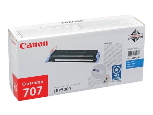 Canon 707C - Cyan - original - tonerpatron - for i-SENSYS LBP5000, LBP5100; Laser Shot LBP-5000, 5100