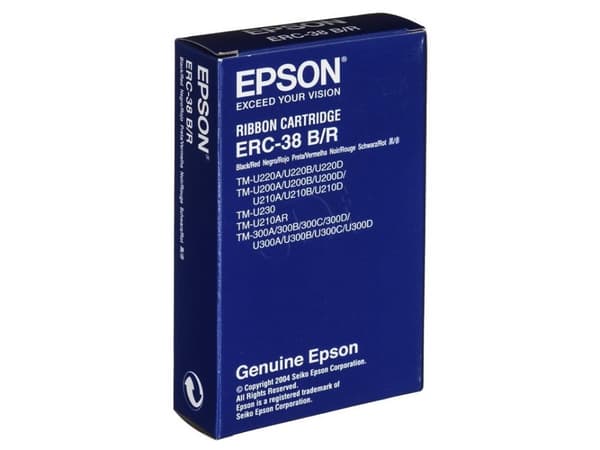 Epson ERC 38BR - Svart, rød - skriverbånd - for OmniLink TM-U220; TM U200, U220, U230, U300, U325, U375