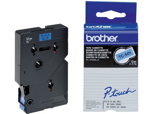 Brother - Svart, blå - Rull (1,2 cm x 7,7 m) 1 stk skriverteip - for P-Touch PT-15, PT-20, PT-2000, PT-3000, PT-500, PT-5000, PT-6, PT-8, PT-8E
