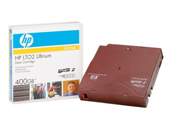 HPE RW Data Cartridge - LTO Ultrium 2 - 200 GB / 400 GB - påskrivningsetiketter - rød - for LTO-4 Ultrium; SureStore Tape Library 1/20, 2/20, 2/40, 2