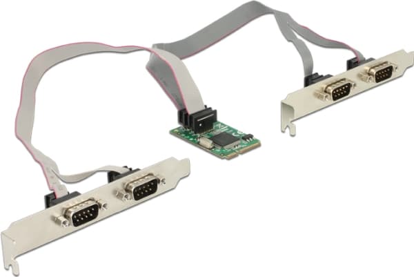 DeLock MiniPCIe I/O PCIe full størrelse 4 x Seriell RS-232 - Serieller Adapter - PCI Express 1.1 Mini Card - RS-232 x 4 (95243)