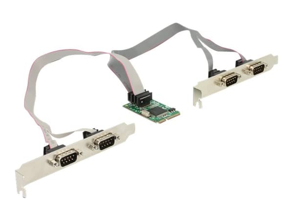 DeLock MiniPCIe I/O PCIe full størrelse 4 x Seriell RS-232 - Serieller Adapter - PCI Express 1.1 Mini Card - RS-232 x 4 (95243)