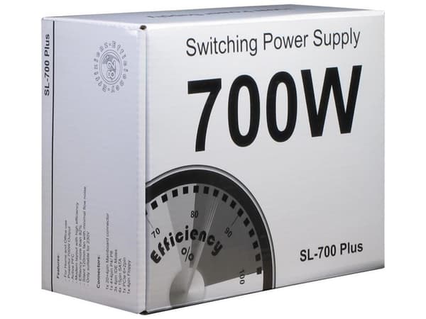 Inter-Tech SL-700 Plus - Strømforsyning (intern) - ATX12V 2.4 - AC 230 V - 700 watt - aktiv PFC
