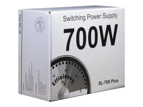 Inter-Tech SL-700 Plus - Strømforsyning (intern) - ATX12V 2.4 - AC 230 V - 700 watt - aktiv PFC