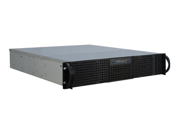 Inter-Tech IPC 2U-20248, Teline, Palvelin, Musta, ATX, mikro ATX, Mini-ITX, Terästä, HDD, Verkko, Teho
