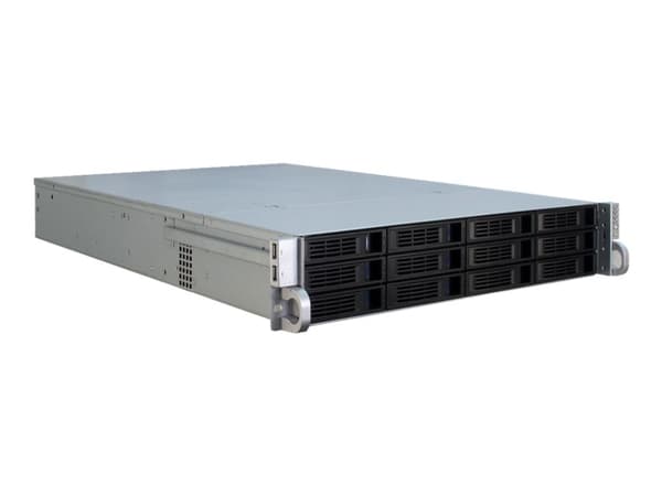 Inter-Tech IPC 2U-2412 - Rackmonterbar - 2U - SSI EEB - ingen strømforsyning - USB Sort, Sølv