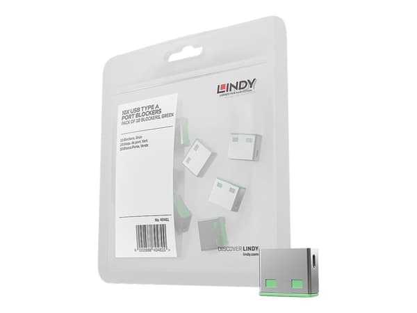 Lindy USB Port Blocker - USB-portblockerare - grön (paket om 10)