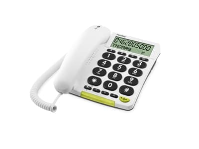 DORO PhoneEasy 312cs - Telefon med ledning med anrops-ID - hvit