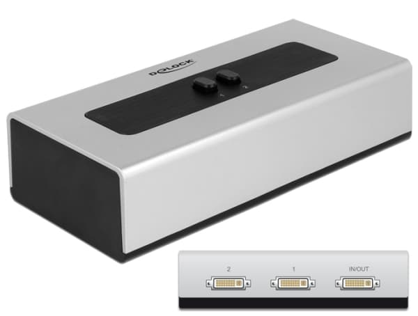 Delock Switch DVI 2 port manual bidirectional - Skärmströmbrytare - 2 x DVI - skrivbordsmodell