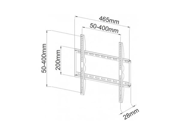 TECHly - Konsol - för LCD-TV - svart - skärmstorlek: 23"-55" - väggmonterbar