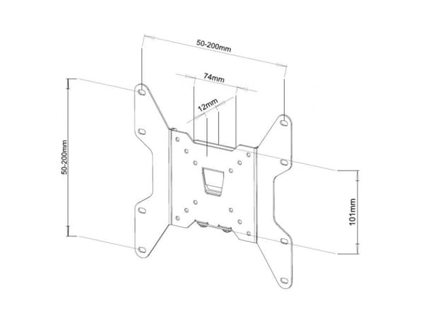 Techly ICA-LCD 114, 33 cm (13"), 94 cm (37"), 35 kg, 75 x 75 mm, 200 x 200 mm, Musta