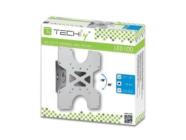 Techly ICA-LCD 113-BK, 43,2 cm (17"), 94 cm (37"), 75 x 75 mm, 200 x 200 mm, -25 - 18°, Svart