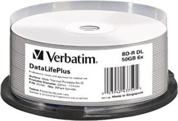 Verbatim DataLifePlus - 25 x BD-R - 50 GB 6x - hvit - bred termoskriveoverflate - spindel