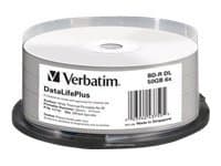 Verbatim DataLifePlus - 25 x BD-R - 50 GB 6x - hvit - bred termoskriveoverflate - spindel