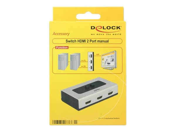 Delock Switch HDMI 2 port manual - Video/audio switch - 2 x HDMI - stasjonær
