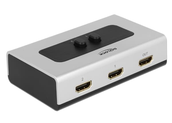 Delock Switch HDMI 2 port manual - Video/audio switch - 2 x HDMI - stasjonær