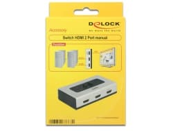 Delock Switch HDMI 2 port manual - Video/audio switch - 2 x HDMI - stasjonær