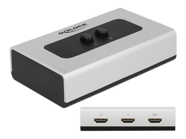 Delock Switch HDMI 2 port manual - Video/audio switch - 2 x HDMI - stasjonær