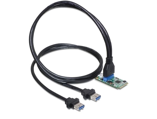 Delock MiniPCIe I/O PCIe full size 1 x 19 Pin USB 3.0 Pin Header - USB-adapter - PCIe Mini Card - USB, USB 2.0, USB 3.0