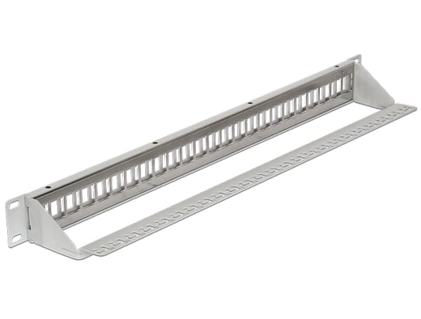 Delock Keystone Patch Panel - Koblingspanel - grå - 1U - 19" - 24 porter