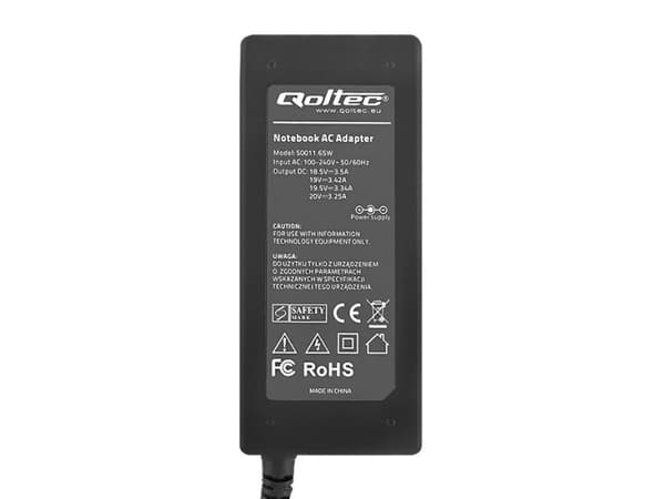 Qoltec Universal - Strømadapter - AC 100-240 V - 65 watt