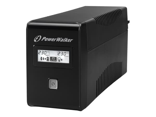 PowerWalker VI 850 LCD - UPS - AC 220/230/240 V - 480 Watt - 850 VA - 9 At - USB - lajittelu - lajittelu musta