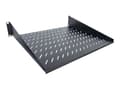 Miniatyrbild 3 av 5: Intellinet 19" Cantilever Shelf, 2U, 2-Point Front Mount, 400mm Depth, Vented, Max 25kg, Black, Three Year Warranty - Hylla för rack - svart, RAL 900