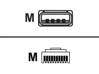 Zebra - USB-kabel - USB (hane) till RJ-45 (10 pin) (hane) - 2 m - formpressad - för Symbol LI3608; Digital Scanner DS3608; Zebra DS3608, DS3678, LI36