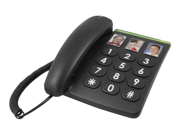 DORO PhoneEasy 331ph - Johdollinen puhelin - musta musta