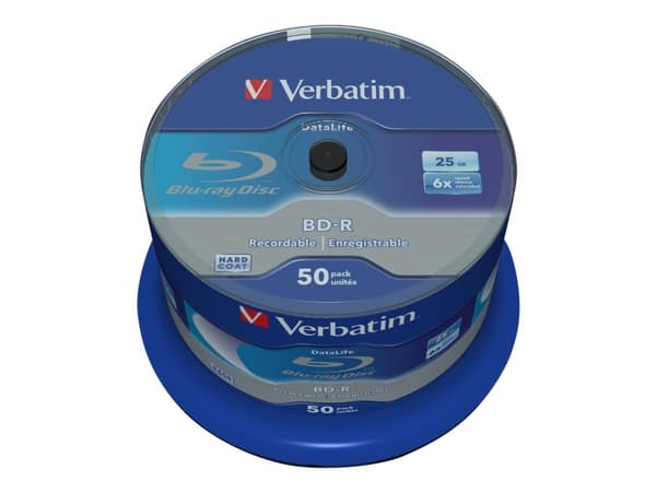 Verbatim Datalife 6x, 25 GB, BD-R, Akseli, 50 kpl