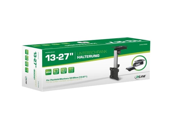 InLine 4043718210695, Ruuvit, 20 kg, 33 cm (13"), 68,6 cm (27"), 100 x 100 mm, Musta, Harmaa