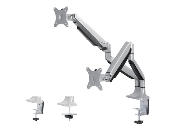 Neomounts NM-D750D - Monteringssats - fullständig rörelse - för 2 LCD-bildskärmar - silver - skärmstorlek: 10"-32" - klämma, monterbar, skyddshylsa, Silver