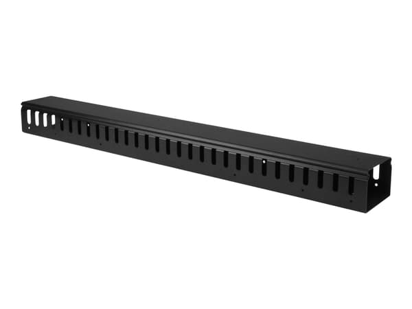StarTech.com 3ft (1m) Vertical Cable Management Duct with Cover - 0U Open Slot Finger Duct Wire Raceway for 19 Inch Server Rack - Slotted Cord Channe