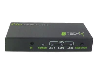TECHly HDMI 3 IN 1 OUT with Remote Control, 4Kx2K, 3D - Video-/ljudomkopplare - 3 x HDMI - skrivbordsmodell