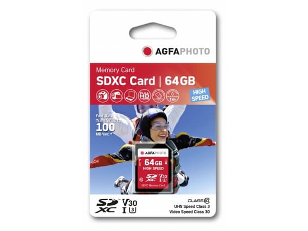 AgfaPhoto - Flashminnekort - 64 GB - Class 10 - SDXC UHS-I