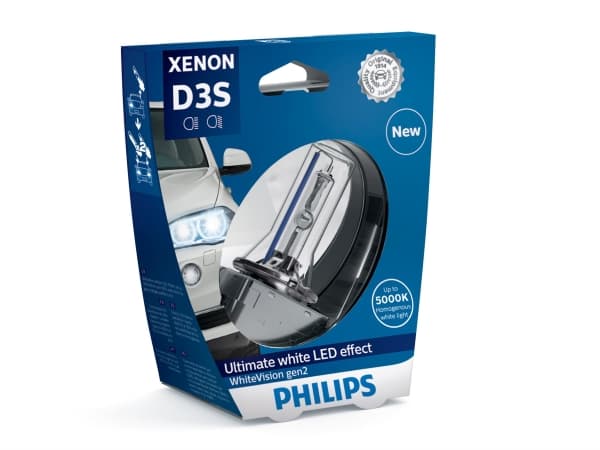 Philips WhiteVision Xenon gen2 42403WHV2S1 Xenonlampa till bilstrålkastare, 35 W, 42 V, D3S, Xenon, 5000 K, 1 styck
