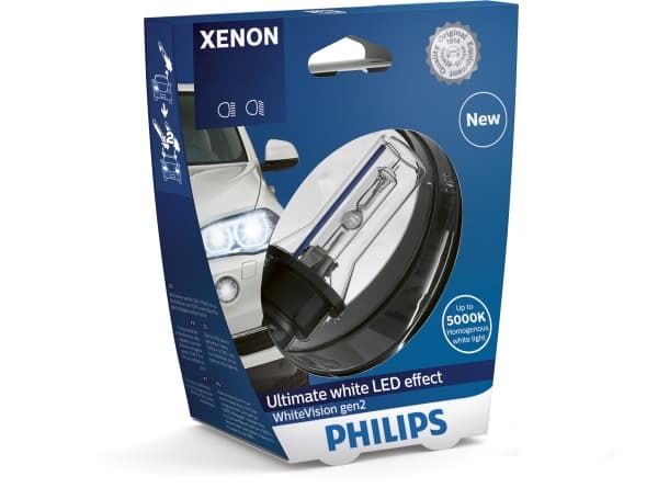 Philips WhiteVision Xenon gen2 42403WHV2S1 Xenonlampa till bilstrålkastare, 35 W, 42 V, D3S, Xenon, 5000 K, 1 styck