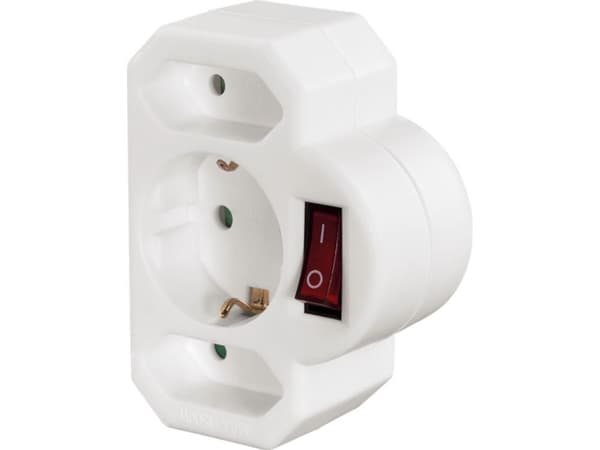 Hama 00108846, Type F, Universell, 230 V, Hvit, 3500 W, Hankjønn/hunkjønn